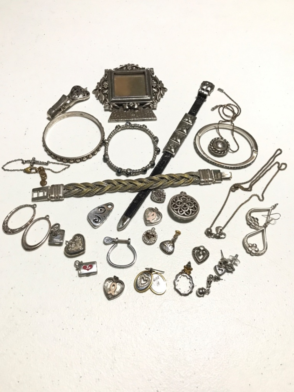 Brighton Jewelry Lot Parts Repair Tarnish Wear Single Earrings Damage AS IS